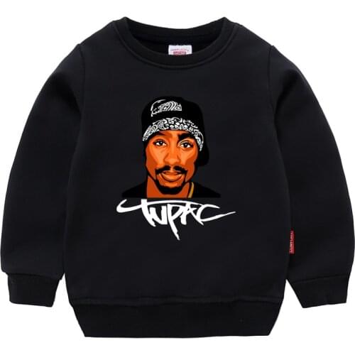 New Kids Hoodies Fashion Rapper Tupac Long Sleeve Pullover T Shirts Boys Sweatshirts Toddler Sweatshirt Girl Hoodie Baby Clothes