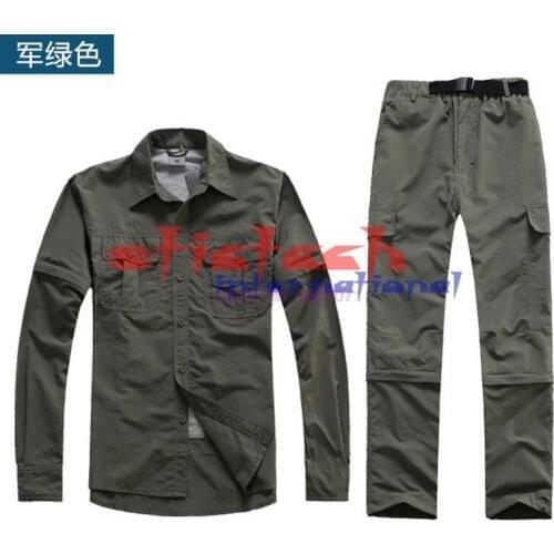 By dhl 100pcs Tactical Men Military Outdoor Detachable Shirt Long Sleeve Breathable Quick Drying Summer Autumn Shirt