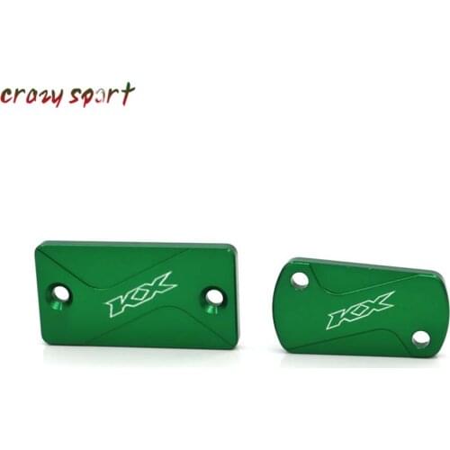 Front Rear Brake Fluid Reservoir Cover For KAWASAKI KX KLX KX125 KX250 KX250F KX450F KLX450R 125 250 450 F R Motorcycle Logo