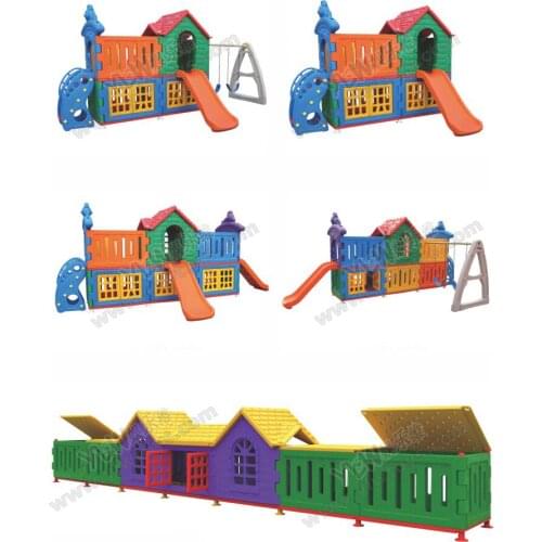 Plastic removable lockers,kids plastic combined slides kindergarten plastic toys playground