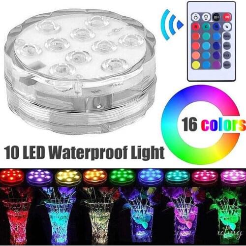 2Pcs Remote Control Submersible Light Color Change Submersible LED Light LED Underwater Light for Fish Tank Pond Swimming Pool