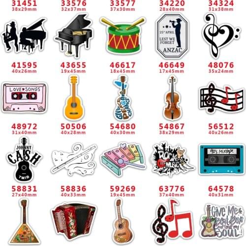 DIY Craft Supplies Sewing Accessories Cartoon Music Printed Planar Resins Mold 10 Pieces. PR-31451