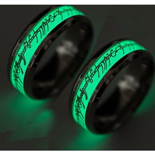 2021 Simple And Stylish Hip-hop Punk Letter Luminous Ring Jewelry, Best Friends Of Men And Women, Glowing Gifts In The Dark