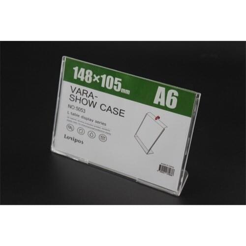 148*105mm A6 Clear Label Holder Case L Table Name Card Display Office Mall Logo Mark brand Desk Sign Picture Photo Frame Stand