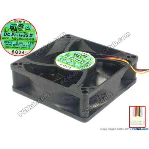 PUDC24H4RS-618 DC 24V 0.16A 80X80X25mm Server Cooling Fan