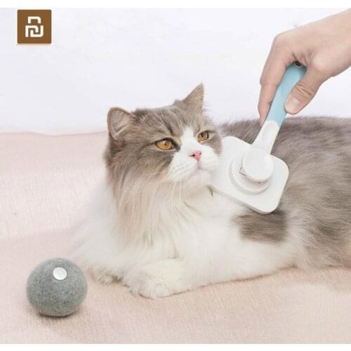 Youpin Pet Hair Comb One-button Cleaning Comfortable Grip 135 Degree Round Head Needle Preventing Flying Hair