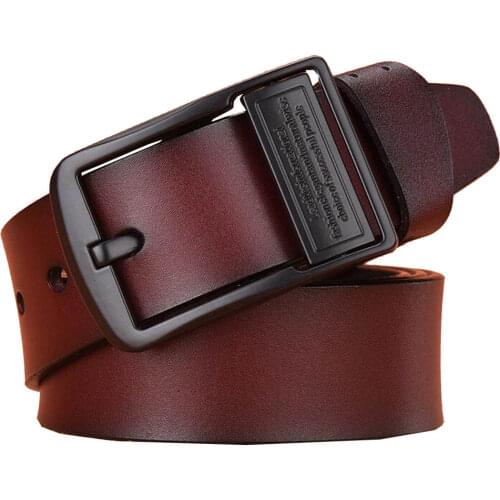 Genuine Leather Cowboy Luxury Strap Male Belts for Men Cinto Pin Buckle Belt Cinturones Jeans Waist Ceinture High Quality
