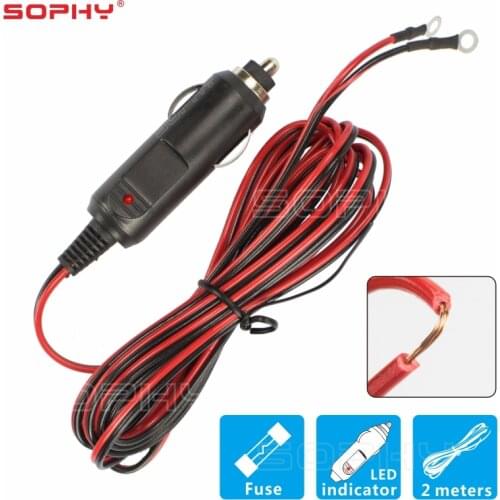 1.6 meters Car Male Plug Cigarette Lighter Adapter Power Supply Cord With 200 cm Cable Wire Apply To Cigarette Lighter Socket