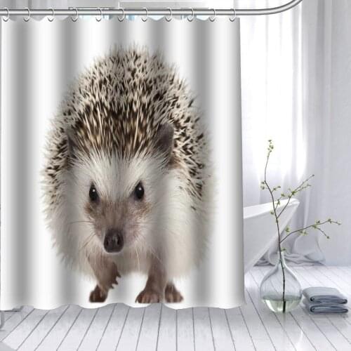 ShunQian HOT SALE Hedgehogs Animal Shower Curtain Polyester Fabric 12 Hooks For The Bathroom Waterproof Mildew Funy Bath Curtain