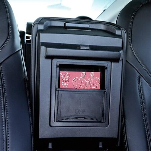 Hidden transparent storage box for Tesla model 3 Armrest box cover storage box
