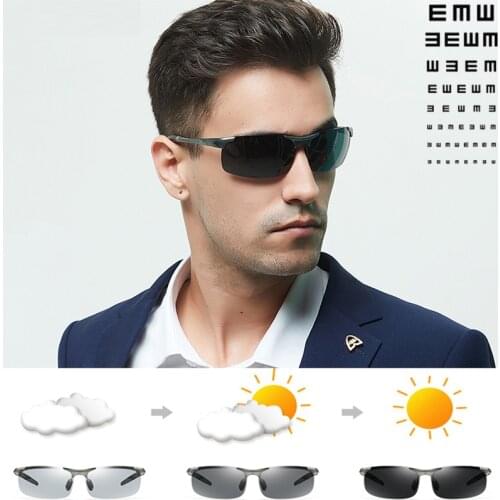 Myopia Photochromic Sunglasses Diopter Polarized Driving Goggle Men Chameleon Change Color transition Prescription Sun Glasses