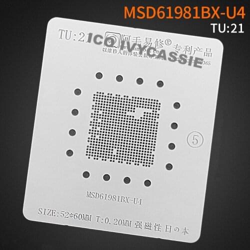 MSD61981BX-U4 BGA Stencil For LCD TV CPU Chipset Reballing IC Pin Amaoe Square Hole Solder Tin Plant Net Heat Template TU21