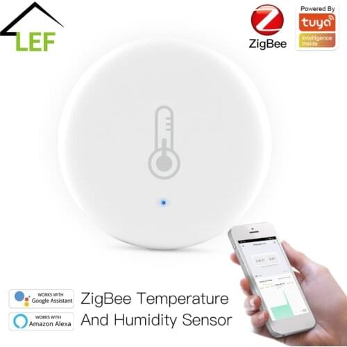 ZigBee Smart Temperature and Humidity Sensor Works With Zigbee Hub Via Alexa Google Home Smart Home & Tuya/Smart Life App