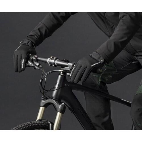 ROCKBROS Thermal Cycling Gloves Full Finger Silica Anti-slip Winter Thicken Windproof Long Finger Ski Motorcycle Riding Gloves