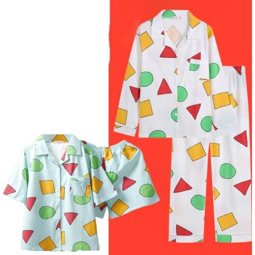 Hrajuku Japanese Pyjamas Sleepwear Cotton Pajamas Women Pijamas Short Sleeve Homewear Anime Nightgown Party