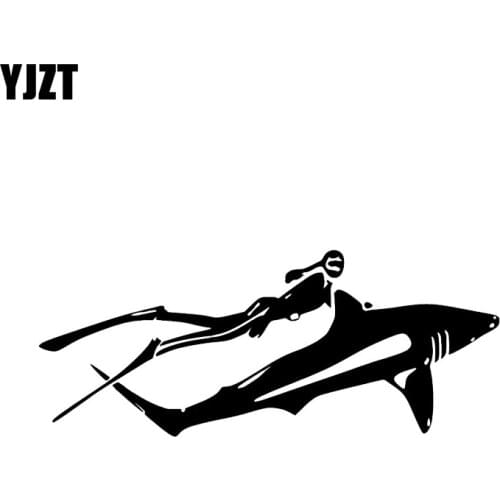YJZT 17.2*7CM Fashion Diver Ocean Treasure Decor Car Sticker Diving Modeling Vinyl Decals C12-0712