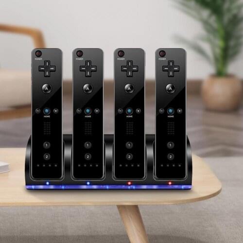 4 Ports Game Console Controller Charging Dock Station for Nintendo Wii U/Wii