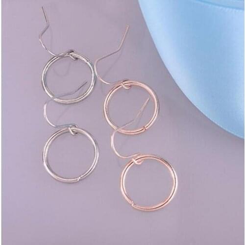 Ex994 Korean version Fashion Simple Alloy Geometric Circle earrings 2021 trend Womens Jewelry Accessories 1 pair