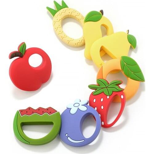 TYRY.HU Fruit Silicone Teether 1PCSBaby Teething Toys Cartoon BPA Free Silicone Chew Dental Care Nursing Teether Gift For Infant