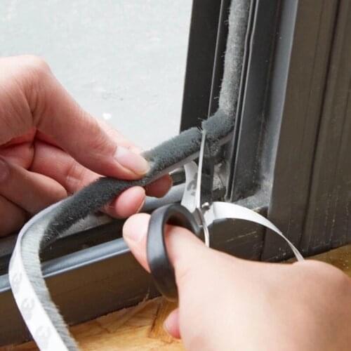 10M Self Adhesive Door Window Sealing Strip Soundproof acoustique Wind-proof Brush gap filler Draught Excluder Weather Stripping