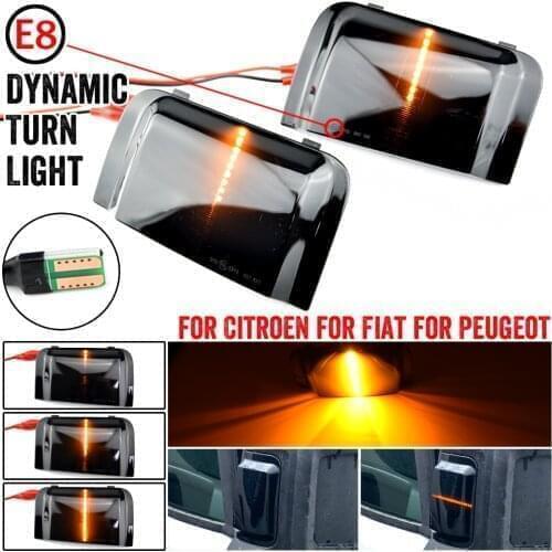 2pcs For Fiat Ducato Citroen Jumper Truck Box Professional Car Rearview Mirror Streamer Light for Peugeot Boxer Smoked Shell