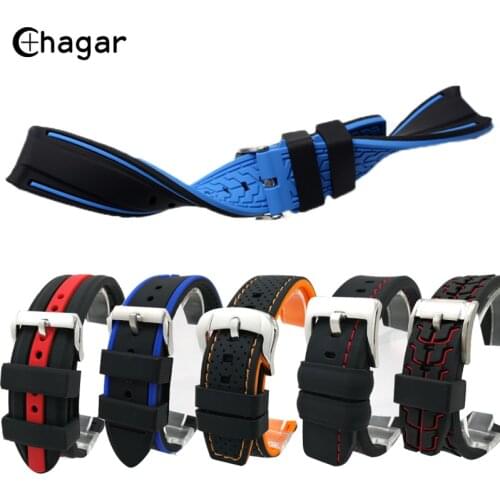 20mm 22mm 24mm Colorful Soft Silicone Watch Band waterproof Rubber Sport Divingwatch straps Bracelet Universal wacth Accessories