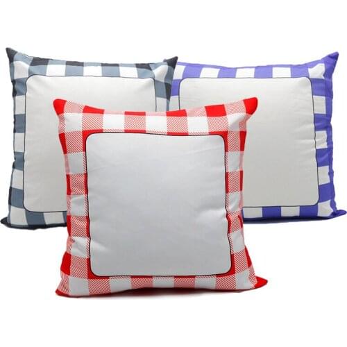 6pcs/lot Free Shipping New style Blank sublimation Grid Pillowcase For Both Sides Sublimation INK Print DIY Gifts 40*40CM