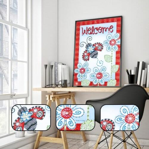 Special Shaped Diamond Painting Flower Welcome 5D DIY Diamond Embroidery Sale Mosaic Cross Stitch Handicraft Home Decoration