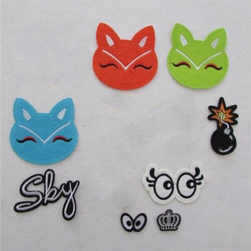 High quantity mixture 14 seed cartoon patter hot melt adhesive applique embroidery patches stripes DIY accessory patch 1pcs sell