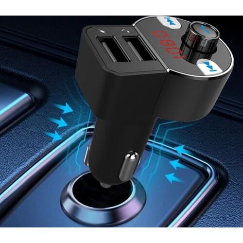 Handsfree Car FM Transmitter Bluetooth HK203 TF U Disk MP3 Player USB Charger for Outdoor Parts Personal Car Accessories