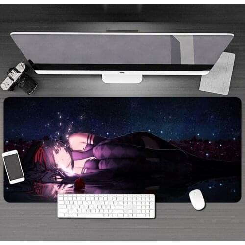 Puella Magi Madoka Magica Large Pad Mouse Mat Anime Print Computer Gamer Locking Edge Mousepad Keyboard Mice 30x80cm