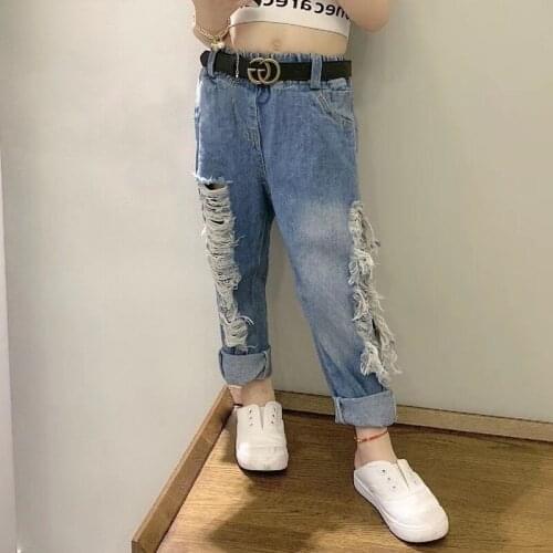 New Cool Hole Baby Spring Autumn Pants For Boys Girls Children Kids Trousers Clothing High Quality Teenagers 2021