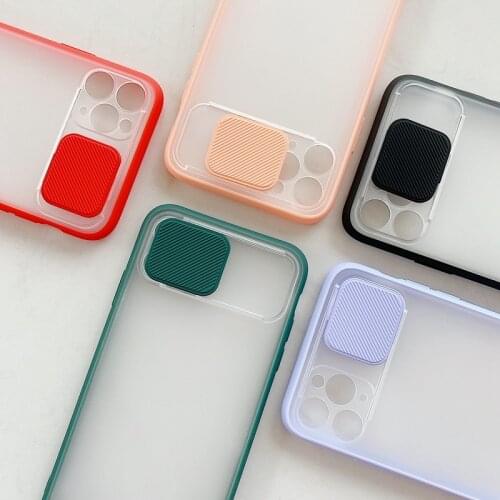 Phone Cases for IPhone 11 11 Pro Max XR XS Max X 8 7 Matte Translucent Anti-knock Back Cover Camera Protection Window Slide