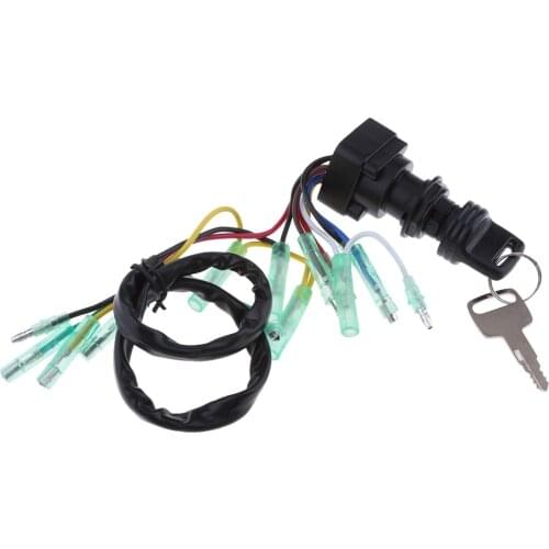 Black Ignition Switch Assembly with Keys for Boat Outboard Engine Motors