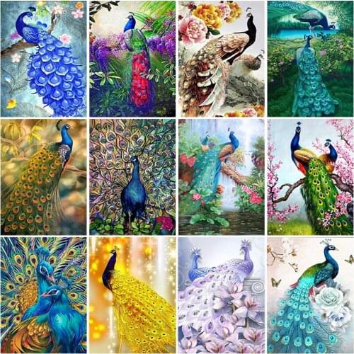 DIY Colorful Peacock 5D Diamond Painting Full Round/Square Rhinestone Mosaic Diamante Embroidery Cross Stitch Wall Art Best Gift