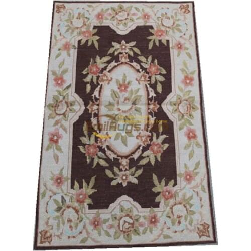 Plain Transition Aubusson Point Chinese Wool Carpet French Regional Rug With Large Needle Point Hand Knitted Carpets