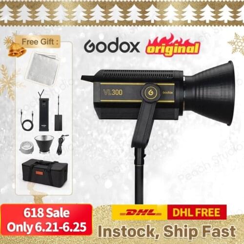 Godox VL300 LED Bowens Reflector Mount Video Light for photography studio Accessoires live video youtube tiktok pk jinbei