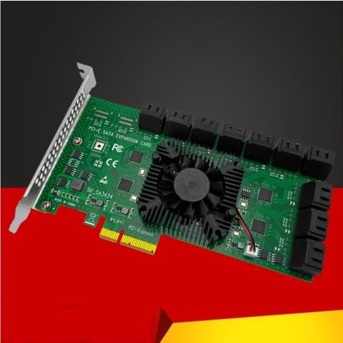 Chia Mining PCIe SATA Card 20 Port 6Gbps SATA PCI-E Adapter Support 10 SATA 3.0 Device Built-in Adapter Converter For Desktop PC