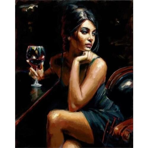 Painting By Numbers DIY Dropshipping 40x50 60x75cm South American style girl Figure Canvas Wedding Decoration Art picture Gift