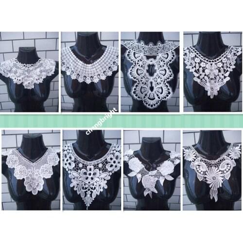 NEW 1pcs Lace collar 15 Style beautiful flower and heart Venetian lace Decoration decoration, lace fabric Sewing accessories