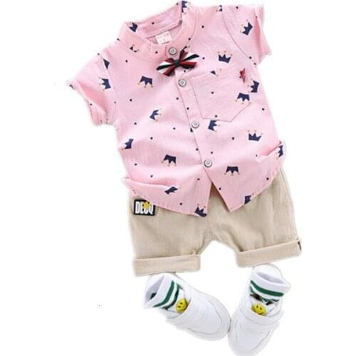 Summer Children Clothes Toddler Print Turtleneck T Shirt Shorts 2Pcs/sets Kids Fashion Clothing Baby Boy Girls Casual Tracksuits