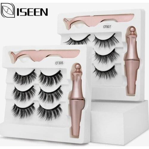 Magnetic Eyelashes 3D Mink False Lashes magnetic Waterproof eyeliner Tweezers Set Lasting Handmade Magnet Eyelash set Makeup
