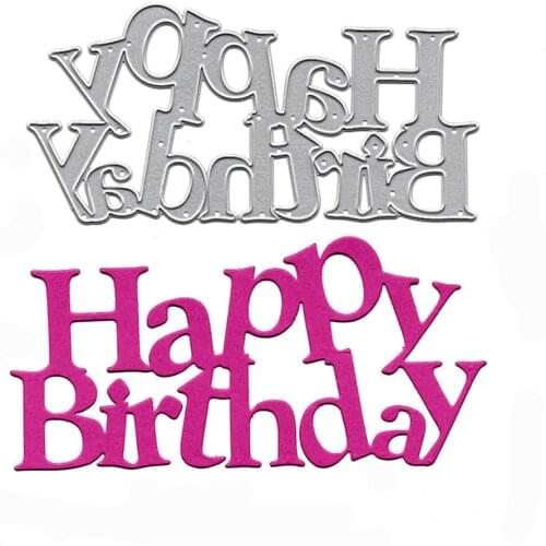 Metal Letters Scrapbooking Words Happy Birthday Cutting Dies for Album Card Making Decoration Embossing Folder Clear Stamps 2021