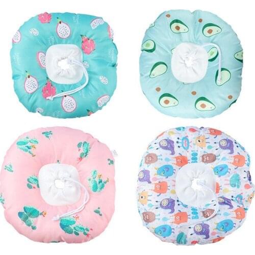 Cute Head Cover Elizabethan Cat Collar Adjustable Neck Collar Cotton Pet Cone E-Collar with Cute Print Pattern Cat Dog Accessory