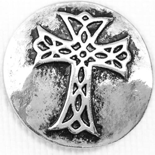 MN1012 cross Handmade Retro Metal Snaps Button