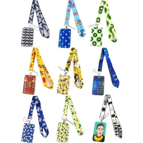 Animation Fashion Lanyard ID Badge Holder Bus Pass Case Cover Slip Bank Credit Card Holder Strap Card Holder