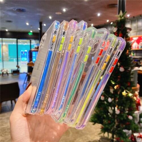 Fashion Colorful Transparent Frame Phone Case For iPhone 12 11Pro X XR XS Max MINI 8 7 6S SE Plus Soft TPU Protection Back Cover