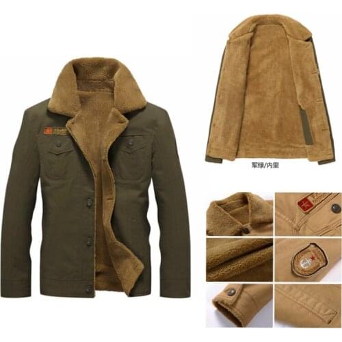 Man Jacket Cotton Lapel Coat Plus Thick Velvet Plus Size Large Vintage Retro American Casual Wear Warm Mantle Men Drop Shipping