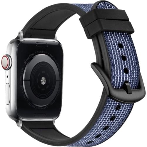 Carbon fiber nylon Silicone Watchband for apple watch 5 band 44mm 42mm strap iwatch series 5 4 3 40mm 38mm accessories bracelet