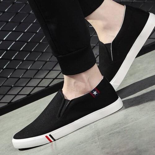 Summer new mens canvas shoes Korean version of the set of casual shoes